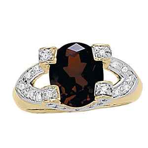 Oval Gemstone Fashion Ring · 0.18 ct tw