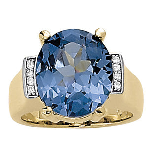 Oval Gemstone Fashion Ring · 0.06 ct tw