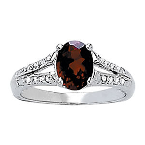 Oval Gemstone Fashion Ring · 0.04 ct tw