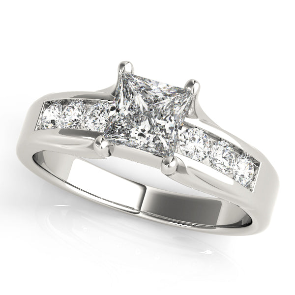 Square Single Row Channel Set Diamond Engagement Ring · 0.81 ct tw