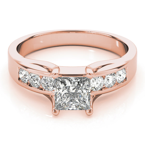 Square Single Row Channel Set Diamond Engagement Ring · 0.81 ct tw