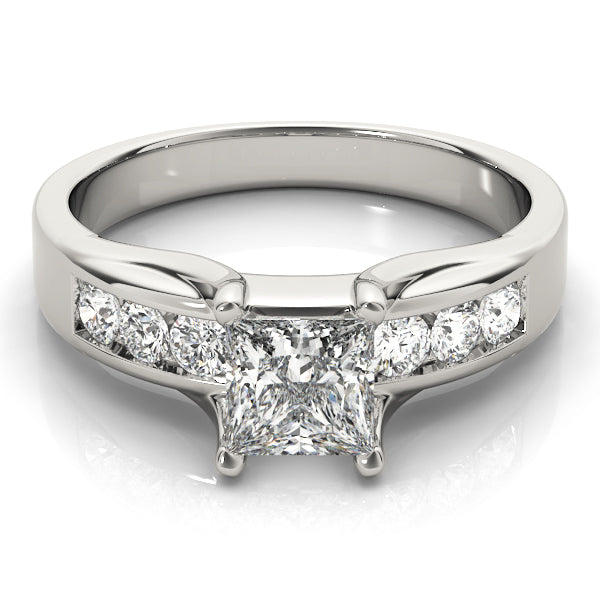Square Single Row Channel Set Diamond Engagement Ring · 0.81 ct tw