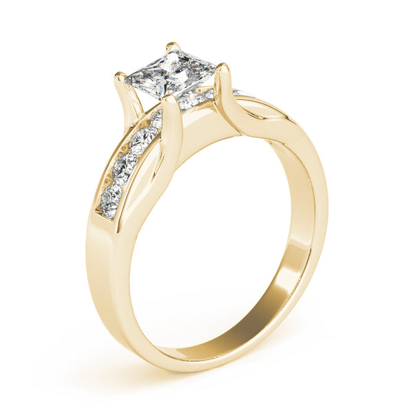 Square Single Row Channel Set Diamond Engagement Ring · 0.81 ct tw
