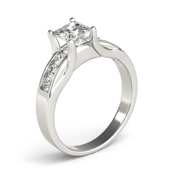 Square Single Row Channel Set Diamond Engagement Ring · 0.81 ct tw