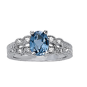 Oval Gemstone Fashion Ring · 0.12 ct tw