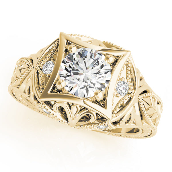 Round Antique Diamond Engagement Ring · 1.05 ct tw