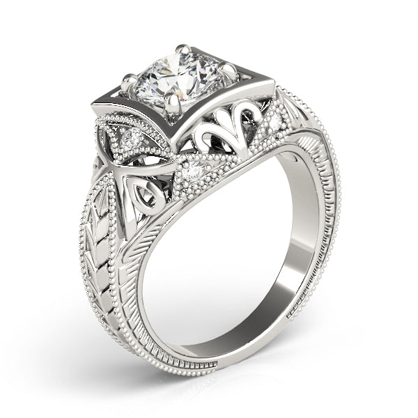 Round Antique Diamond Engagement Ring · 1.05 ct tw