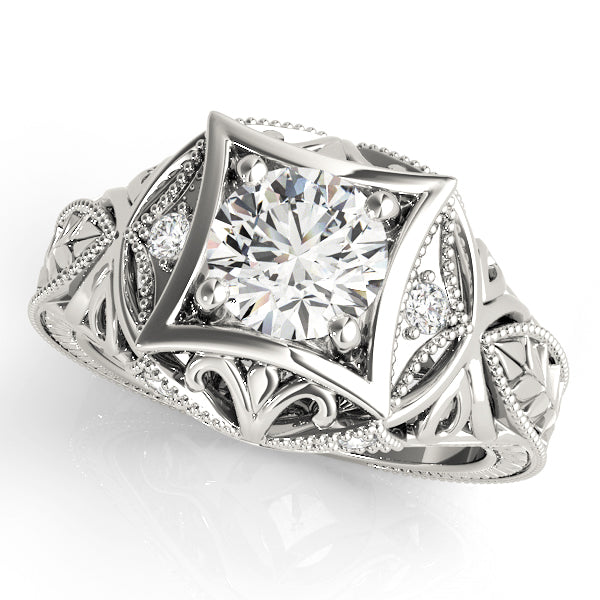 Round Antique Diamond Engagement Ring · 1.05 ct tw
