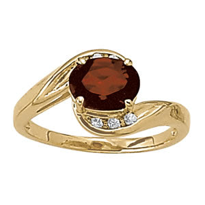 Oval Gemstone Fashion Ring · 0.06 ct tw