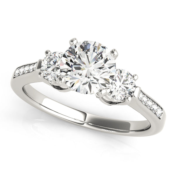 Round Three-Stone Diamond Engagement Ring · 0.48 ct tw