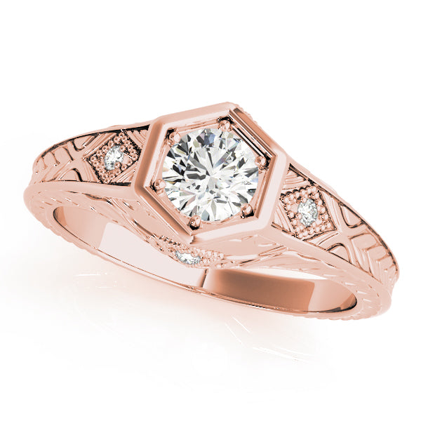Round Antique Diamond Engagement Ring · 0.36 ct tw