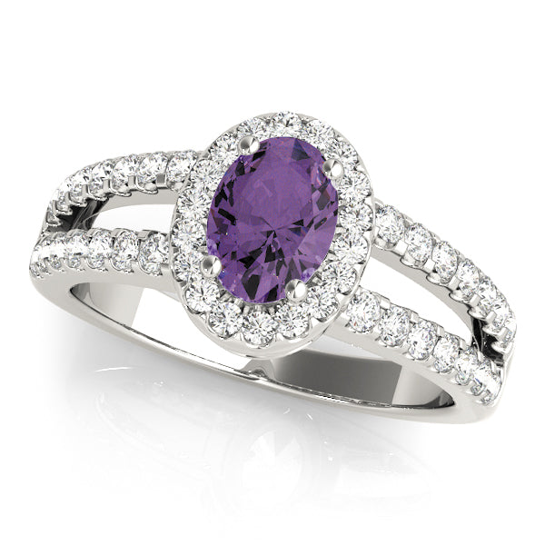 Oval Halo Diamond Fashion Ring · 0.48 ct tw