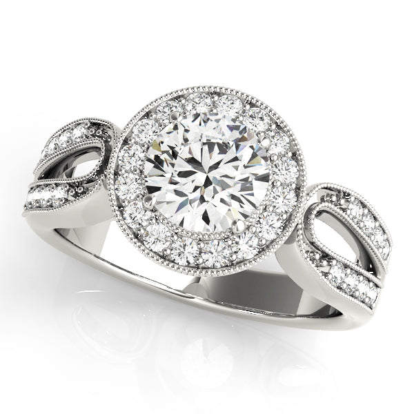 Round Halo Diamond Engagement Ring · 1.32 ct tw