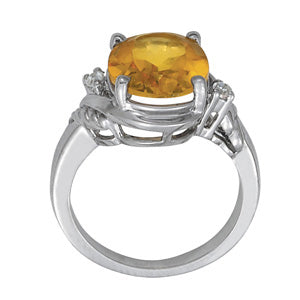 Oval Gemstone Fashion Ring · 0.06 ct tw