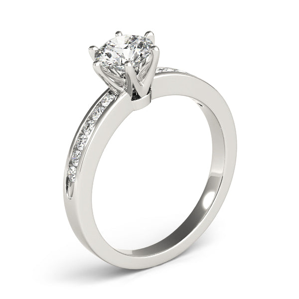 Round Single Row Channel Set Diamond Engagement Ring · 0.93 ct tw