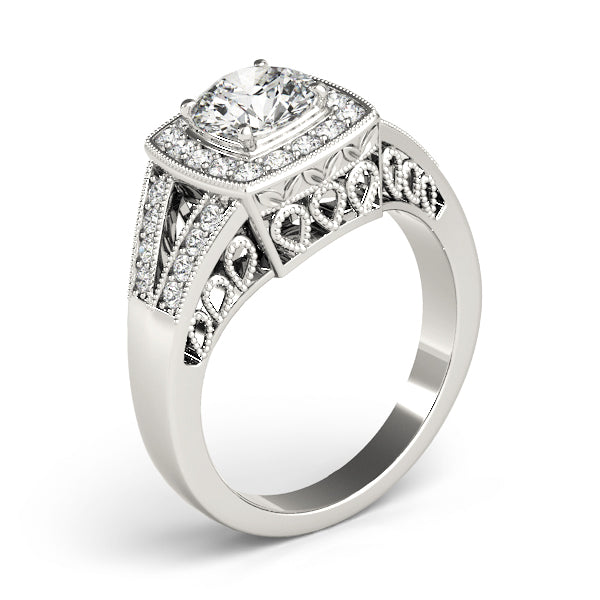 Round Halo Diamond Engagement Ring · 1.57 ct tw