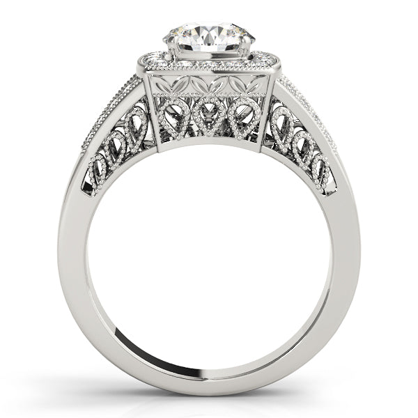 Round Halo Diamond Engagement Ring · 1.57 ct tw