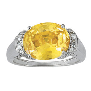 Oval Gemstone Fashion Ring · 0.05 ct tw