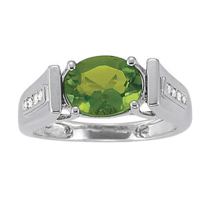 Oval Gemstone Fashion Ring · 0.04 ct tw
