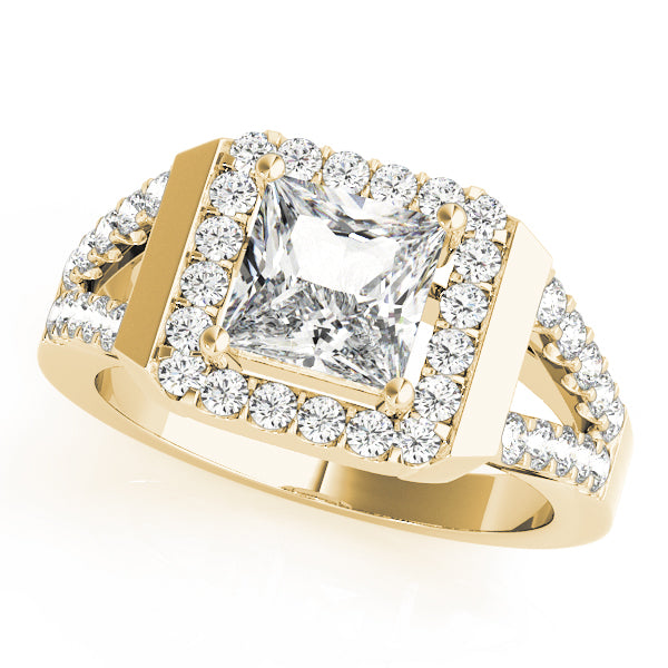 Square Halo & Cushion Diamond Engagement Ring · 0.50 ct tw
