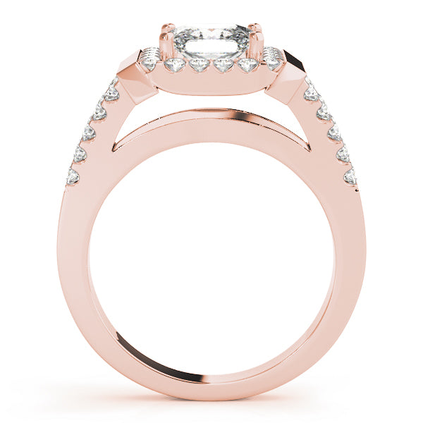 Square Halo & Cushion Diamond Engagement Ring · 0.50 ct tw