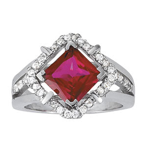 Square Princess & Cushion Gemstone Fashion Ring · 0.36 ct tw
