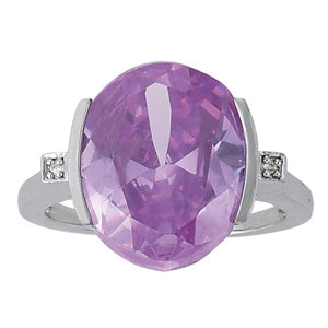 Oval Gemstone Fashion Ring · 0.01 ct tw