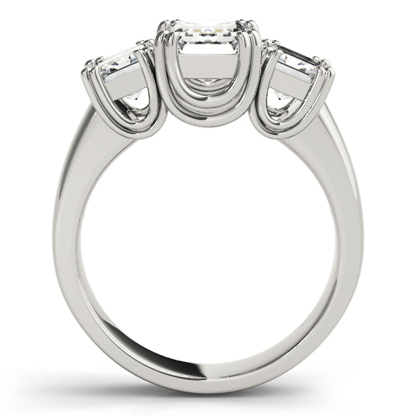 Emerald Three-Stone Diamond Engagement Ring · 3.20 ct tw