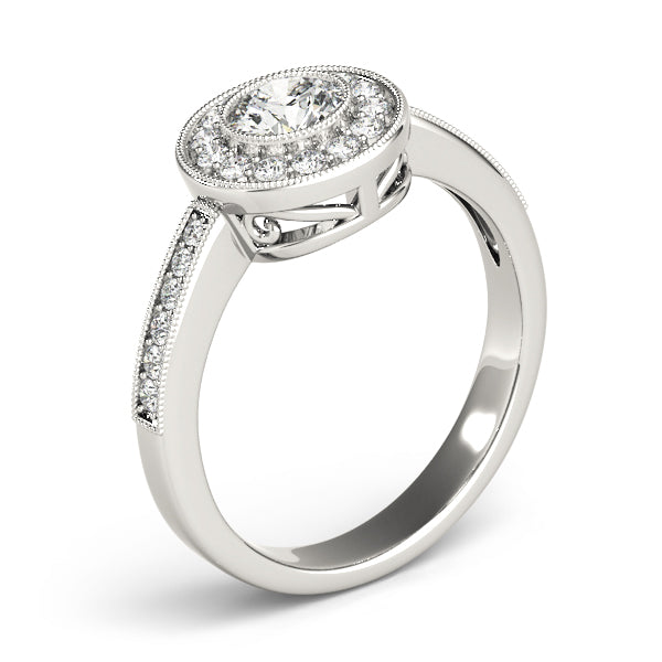 Round Halo Diamond Engagement Ring · 0.75 ct tw