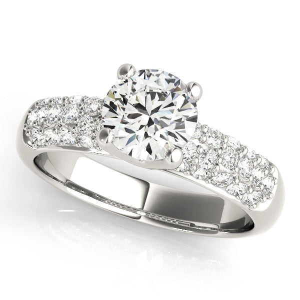 Round Pave Diamond Engagement Ring · 1.45 ct tw