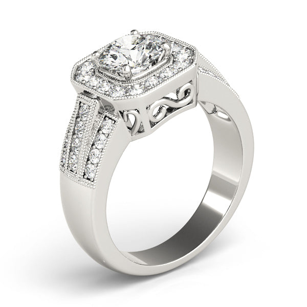 Round Halo Diamond Engagement Ring · 1.35 ct tw