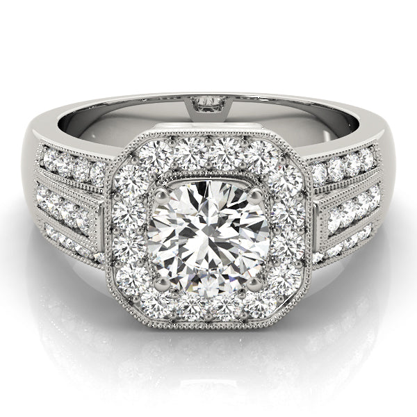Round Halo Diamond Engagement Ring · 1.35 ct tw