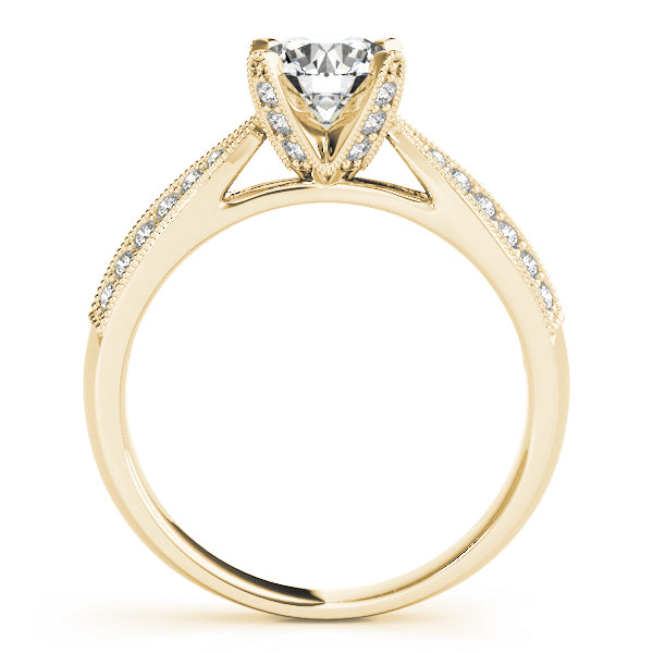 Round Pave Diamond Engagement Ring · 1.18 ct tw