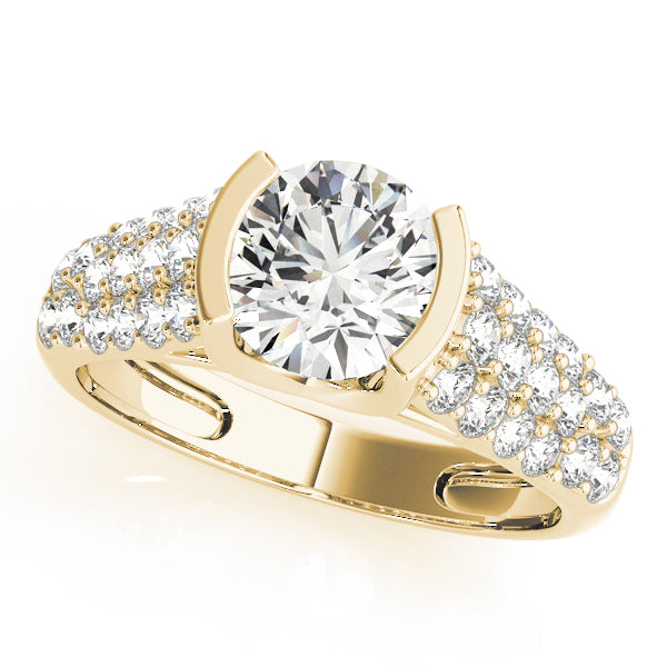 Round Pave Diamond Engagement Ring · 1.89 ct tw