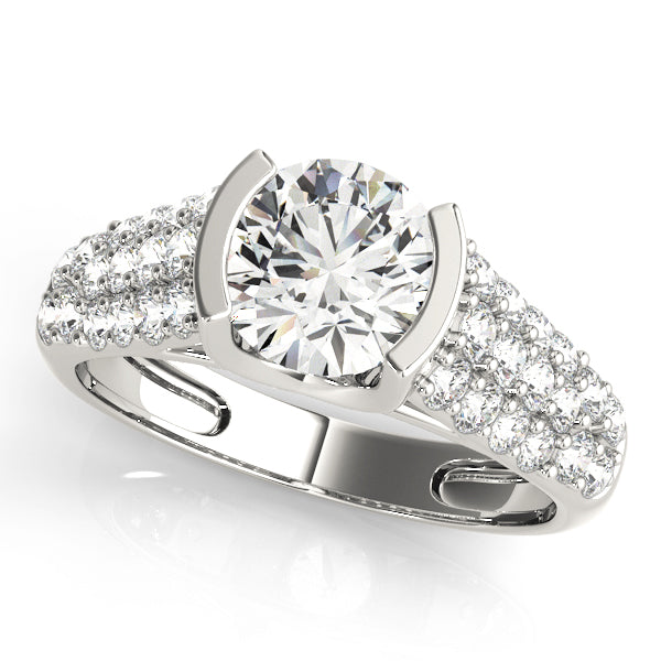 Round Pave Diamond Engagement Ring · 1.89 ct tw