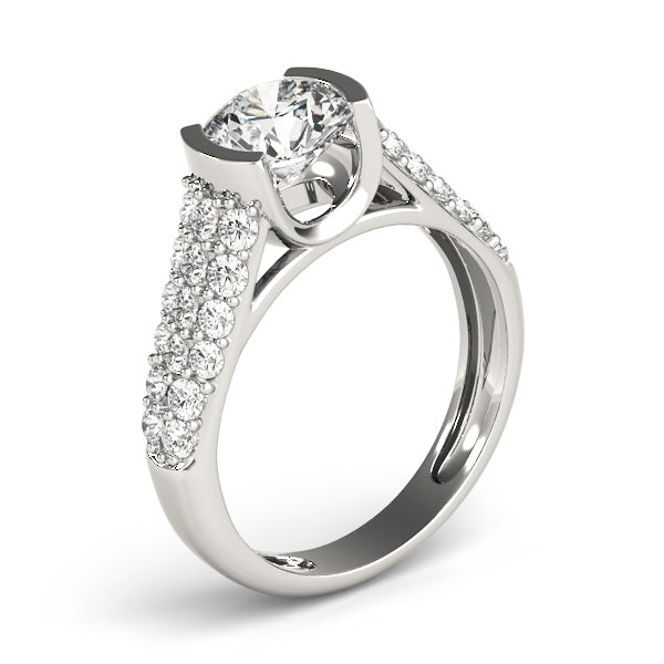 Round Pave Diamond Engagement Ring · 1.89 ct tw