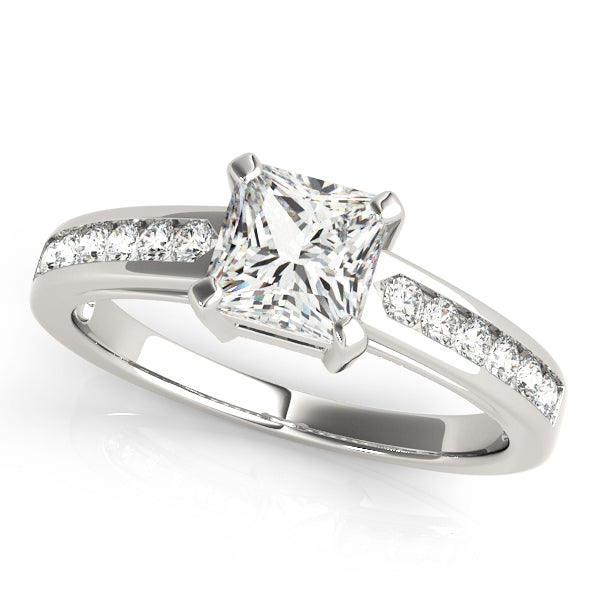 Square Single Row Channel Set Diamond Engagement Ring · 0.99 ct tw