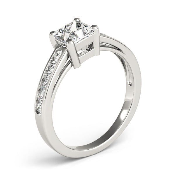 Square Single Row Channel Set Diamond Engagement Ring · 0.99 ct tw