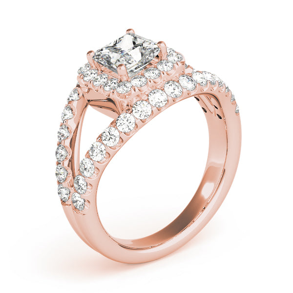 Square Halo & Cushion Diamond Engagement Ring · 0.68 ct tw