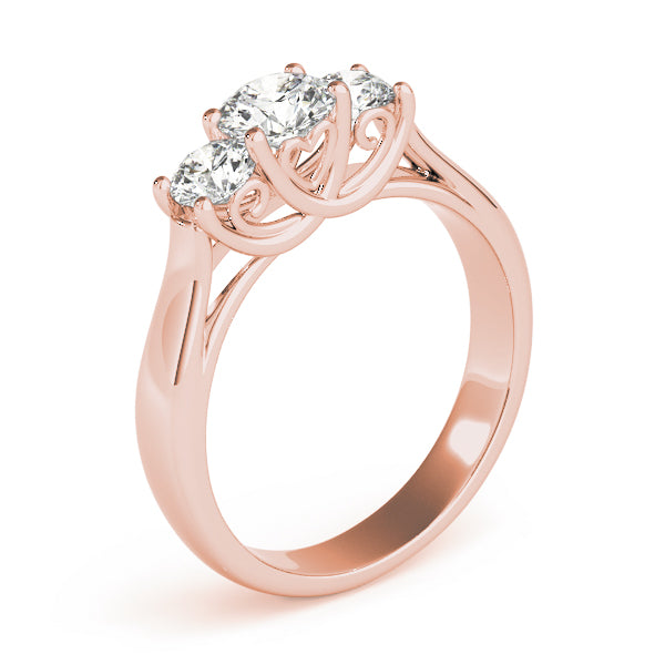 Round Three-Stone Diamond Engagement Ring · 0.49 ct tw
