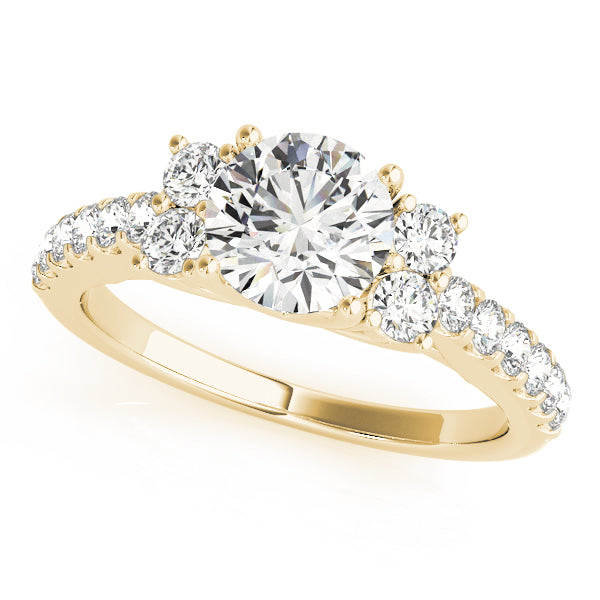 Round Cluster Sides Diamond Engagement Ring · 1.60 ct tw