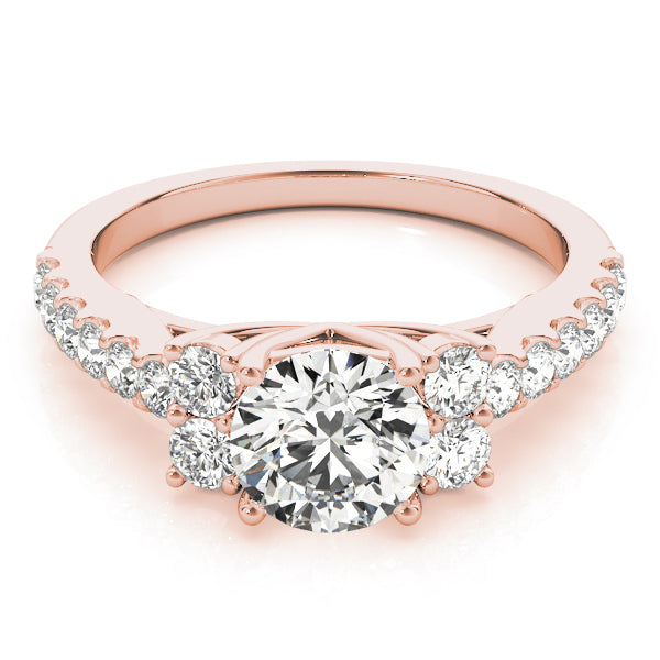 Round Cluster Sides Diamond Engagement Ring · 1.60 ct tw