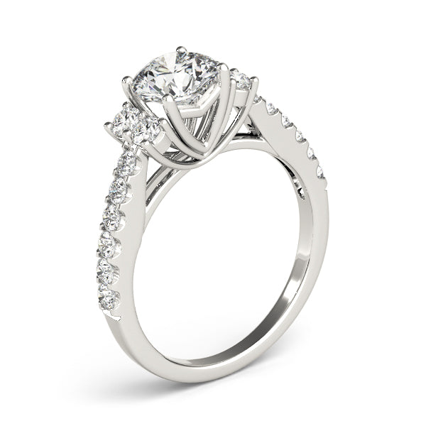 Round Cluster Sides Diamond Engagement Ring · 1.60 ct tw