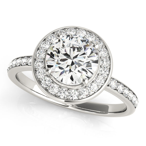 Round Halo Diamond Engagement Ring · 1.04 ct tw