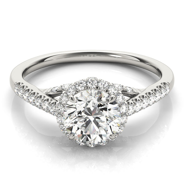 Round Halo Diamond Engagement Ring · 1.39 ct tw
