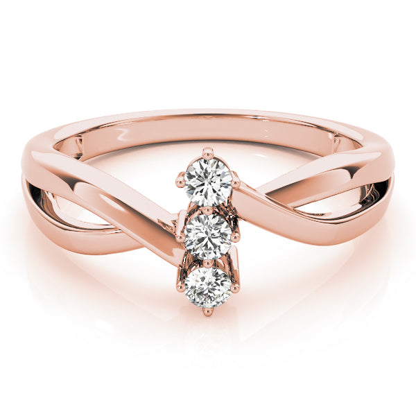 Round Three-Stone Diamond Engagement Ring · 0.09 ct tw