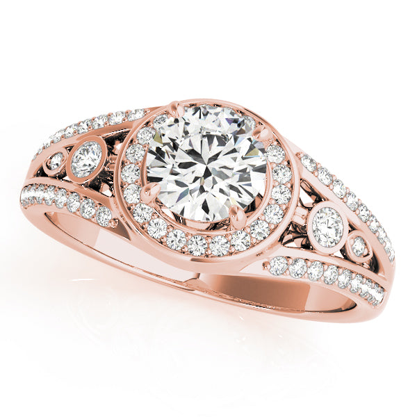 Round Halo Diamond Engagement Ring · 1.09 ct tw