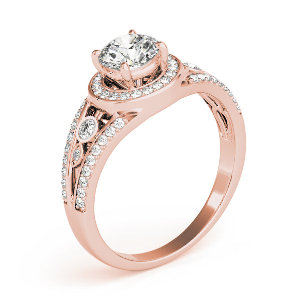 Round Halo Diamond Engagement Ring · 1.09 ct tw