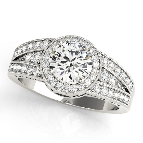 Round Halo Diamond Engagement Ring · 1.42 ct tw