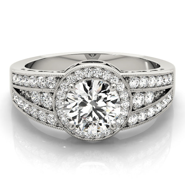 Round Halo Diamond Engagement Ring · 1.42 ct tw